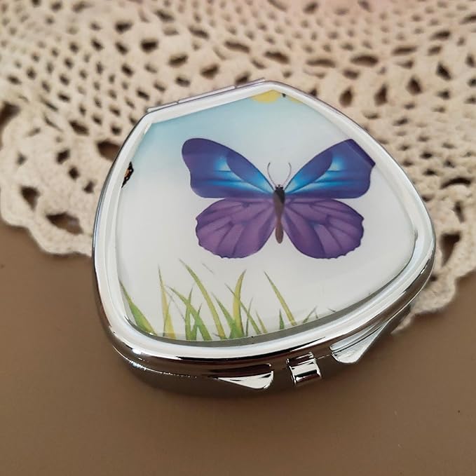 Designer Pill Box by Houder - Decorative Pill Case with Gift Box - Carry Your Meds in Style (Butterfly)