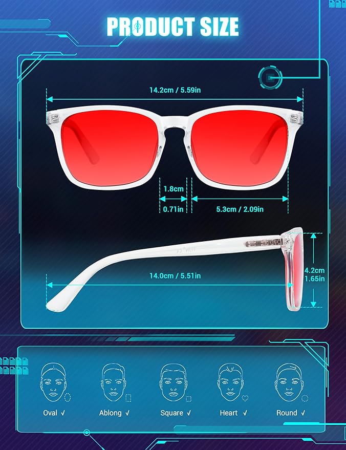 TIJN Blue Light Blocking Glasses for Women Men Clear Frame Square Nerd Eyeglasses Anti Blue Ray Computer Screen Glasses