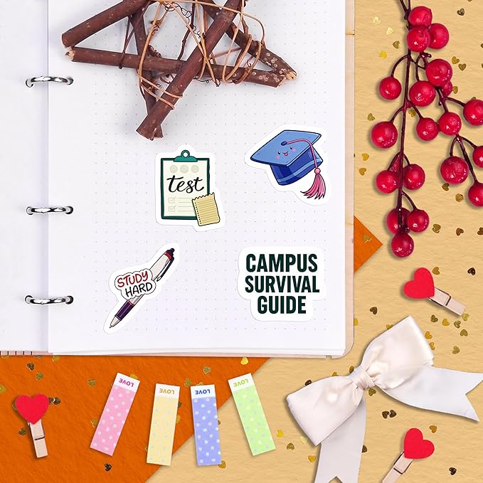 100Pcs College Stickers for Water Bottles, for Laptop, for Planners - Party Supplies for College - Gift for Women & Men