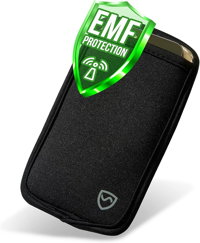 SYB Shield Your Body Anti Radiation Cell Phone Pouch, Cell Phone Sleeves for Blocking EMF, Radiation Blocker for Cell Phone, Black, for Phones Up to 2.75-inches Wide (3.75 x 6.75 in. Pouch Size)