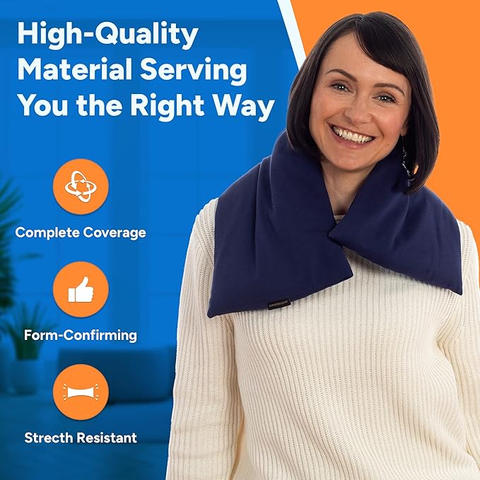 SunnyBay Microwave Heating Pad, Microwavable Heated Neck and Shoulder Wrap for Back Pain and More, Moist Weighted Beanbag Pack with Washable Cover, 29x9 Inches, 4 lbs, Unscented