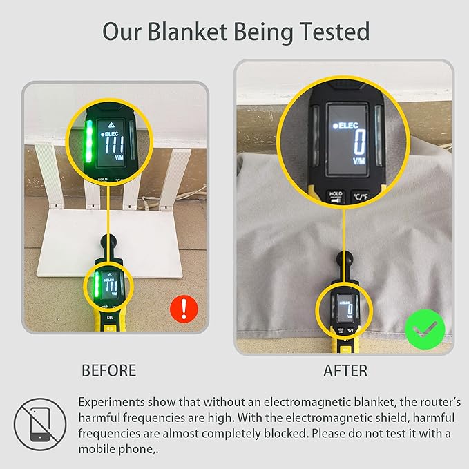 Faraday Blanket, Protection Cotton Blanket, for Cell Phone,Tablet,Laptop- Protection Against Direct Contact from 5G Signal,WiFi,Bluetooth,EMF,RF
