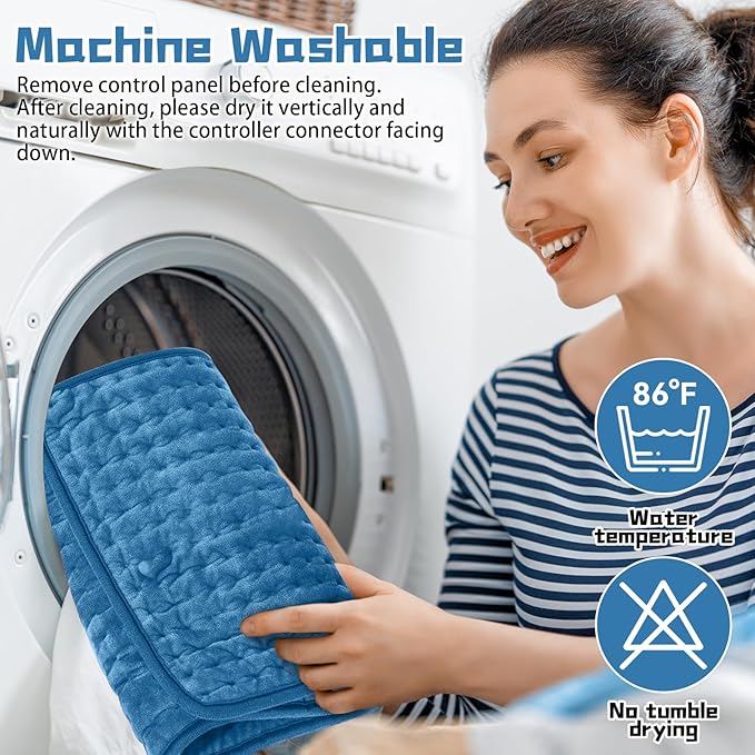 【2025 Upgrade】 Heating Pad for Neck Back Cramps Pain Fast-Heating Heating Pads Offer Softer Machine Washable Fabric with Heat Settings & Timer Easy to Operate,Moist Heat & Auto Shut Off 12''*24''