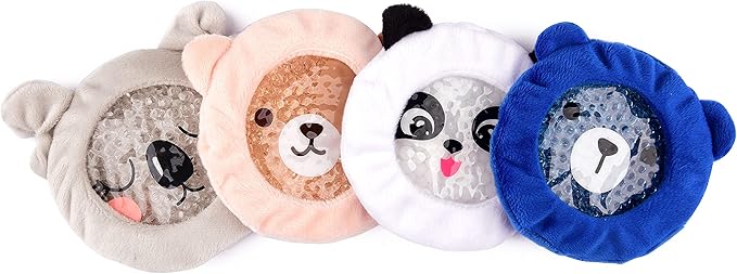 Leonns® Kids Ice Packs for Boo Boos, Reusable Cold Packs for Toddlers and Children with Soft Animal Covers | Relief for Bumps, Swelling, Bruises and Pain - Cute Gel Ice Pack Set 4-Pack (Panda)