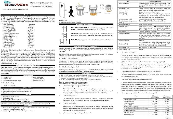 16 Panel Drug Test Cups, with FYL, KRA, ETG and TCA, Built-in Temperature Strip Included, Easy Read, Multi-Test, One Step, Fast and Accurate (10)
