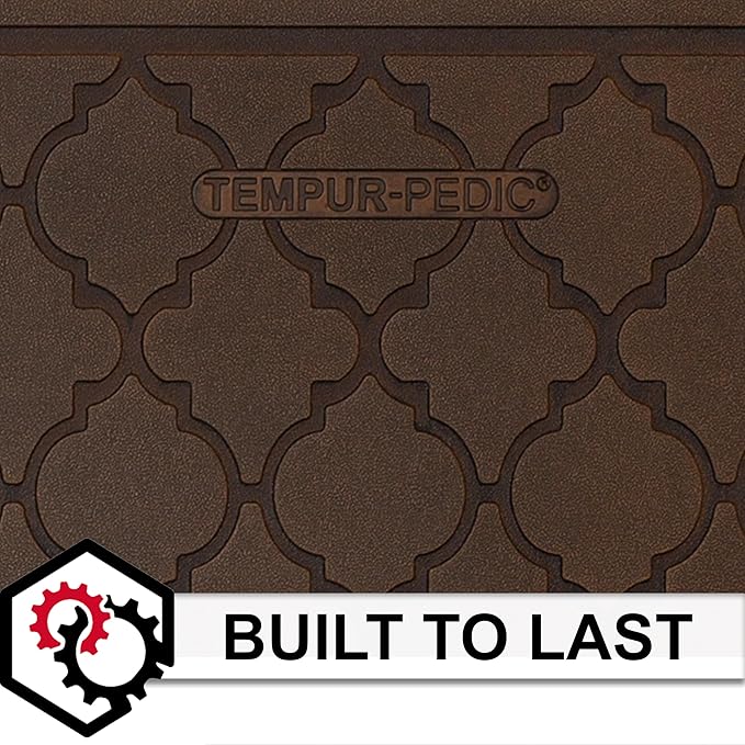 Tempur-Pedic Ultra Comfort Anti-Fatigue Lattice Copper 1' 8" x 3' 6" Kitchen Floor Mat Cushioned Ergonomic Standing Desk Mat Waterproof Non-Skid Foam