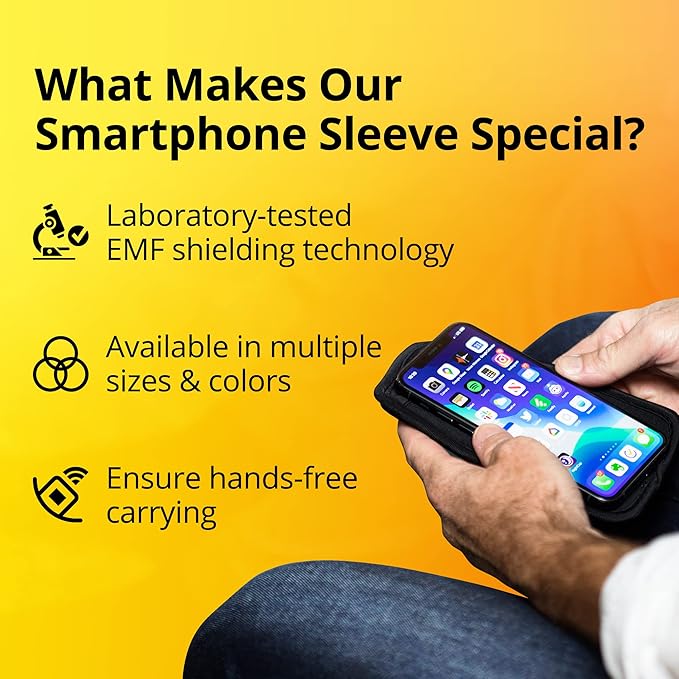 SYB Shield Your Body EMF Blocker Phone Case, Powerful Radiation Blocker for Cell Phone, Durable Anti Radiation Cell Phone Case, Black, XXL, for Phones Up to 4.33-Inches Wide (11 x 19 cm Pouch Size)