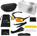 Safety Glasses Kit with Interchangeable Lenses, Anti-Scratch UV Protection, Sport Shooting Hunting Eye Protection for Men and Women, Stylish Impact Resistant Z87 Eyewear
