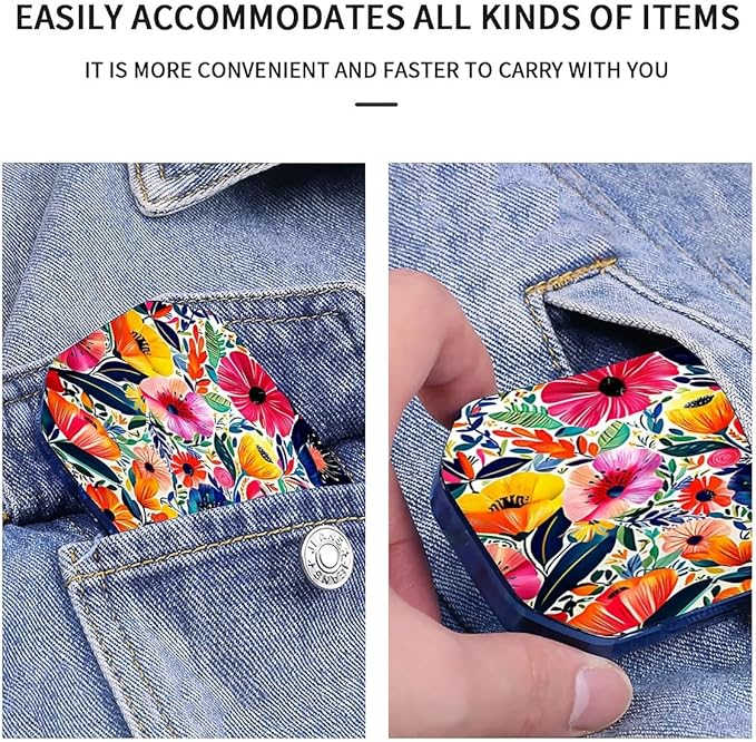This Portable Bohemian Style Flower Pattern 6 Compartment Pill Box Can Be Placed in A Pocket Or Wallet to Store Vitamins, Medicines Health Supplements Other Medications.