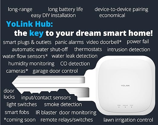 YoLink Weatherproof Fluid, Air, Surface Extreme High/Low Temperature Sensor with Probe, 1000 feet Long Range, App Alerts, Text/SMS, Email Alerts, YoLink Hub Included
