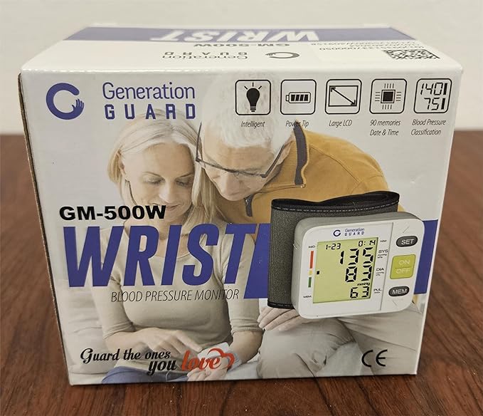 Electronic Wrist BP Monitor - Blood Pressure Wrist Cuff for Home Use - with Carrying Case - GM-500W