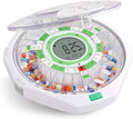 Live Fine 28-Day Automatic Pill Dispenser Frosted Lid with Upgraded LCD Display and Key Lock, Sound & Light for Prescriptions, Medication, Vitamins, Supplements & More