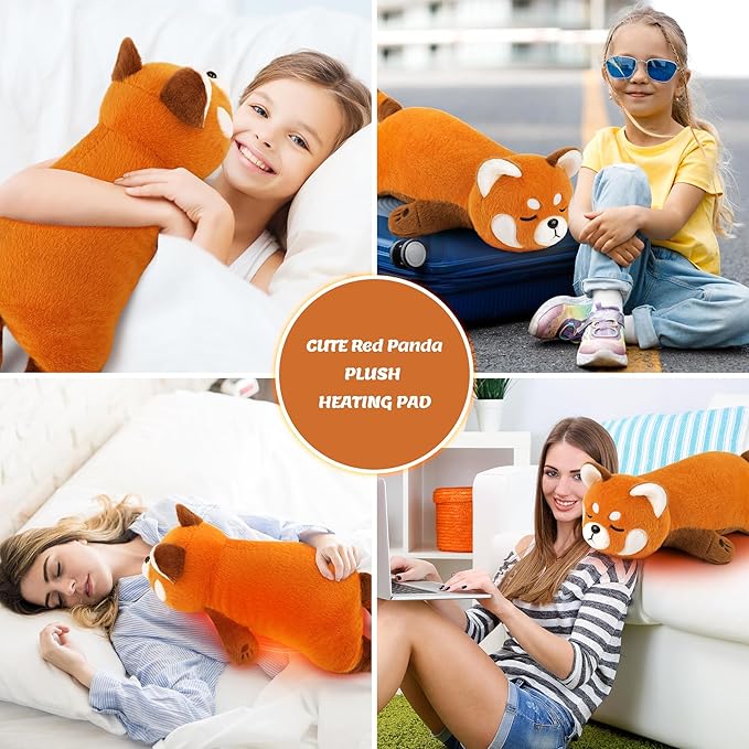 2lb Red Panda Stuffed Animals Microwavable Heating Pad-19'' Red Panda Heating Pads for Cramps &Period Pain Relief for Women,Heatable & Coolable Stuffed Animals Bedtime Birthday Gift for Women Kids