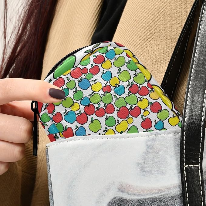 Colorful Apples Travel Pill Organizer Case Box Container Weekly Portable Vitamin Medicine Holder Storage Bag with Zipper Removable