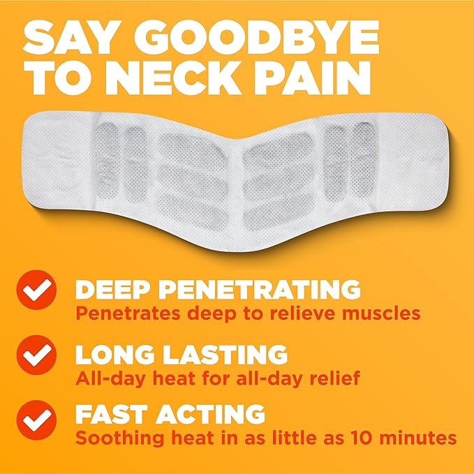 ThermaCare Heat Wraps for Neck & Shoulder Pain Relief - Portable Adhesive Heating Pads with 16-Hour Therapeutic Heat - Drug-Free Muscle & Joint Soothing Patches (5-Count)