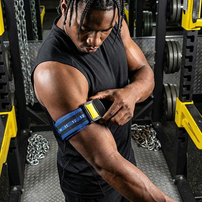 4Pack PRO Blood Flow Restriction Bands for Arms & Legs - Occlusion Training Bands, Gain Muscle Without Heavy Weight Lifting, Strong Elastic Strap & Quick-Release