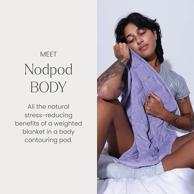 nodpod Body 6.5lb Patented Compact Weighted Blanket I Perfect for Relaxation, Sleeping & Travel l I Glass Bead Filled, Machine Washable (29" x 24") - Wisteria