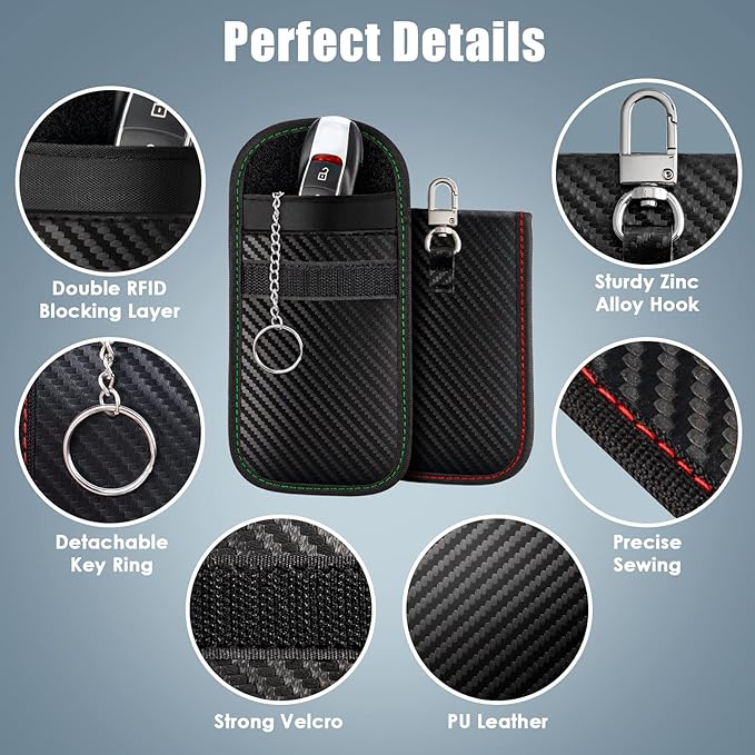 Faraday Box for Car Keys (Extra Large Size 19 x 12 x 9 cm) with 2 Pack Faraday Pouch for Car Keys, RFID Key Fob Protector Anti Theft Faraday Bags Key Fob Signal Blocker Car Key Signal Blocking Box
