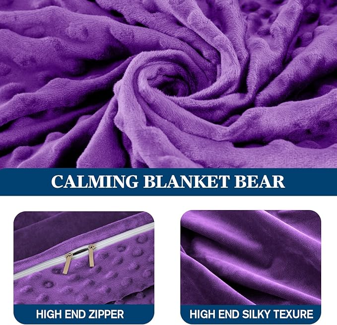 yescool Weighted Blanket for Adults (20 lbs, 60" x 80", Violet) Cooling Heavy Blanket for Sleeping Perfect for 140-160 lbs, Queen Size Breathable Blanket with Premium Glass Bead