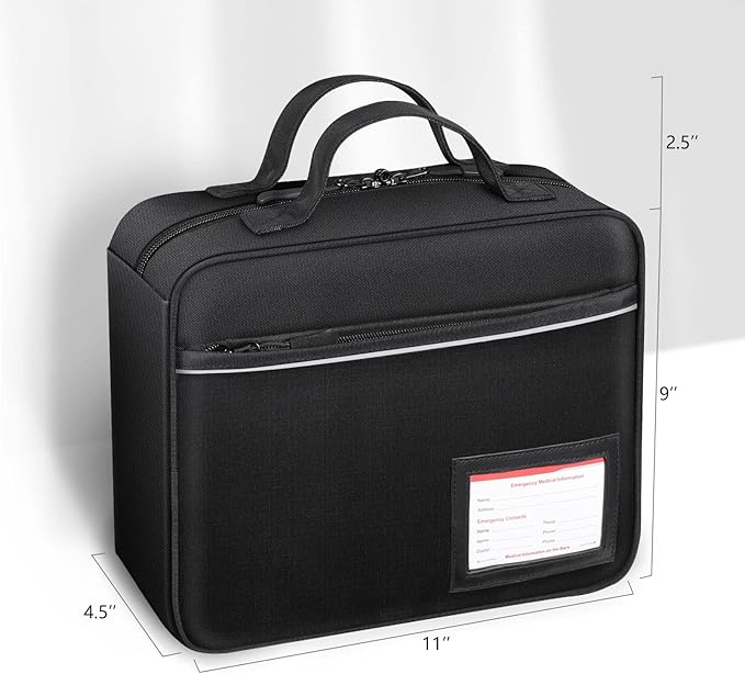 SITHON Pill Bottle Organizer Medicine Storage Bag Medication Travel Carrying Case Manager with Handle, Fixed Pockets for Medications, Vitamins, Medical Supplies, Black