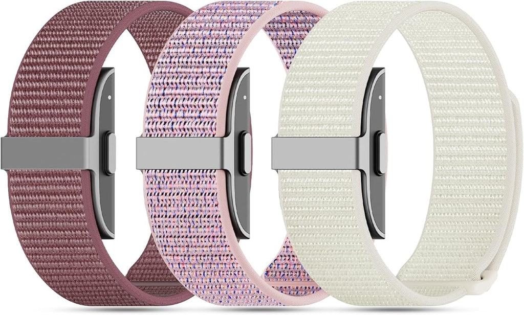 3-Pack Nylon Loop Sport Replacement Bands Compatible with Hume Health Band, Soft Breathable Adjustable Wrist Band for Hume Band Replacement Strap Wristband for Fitness Tracker Women Men