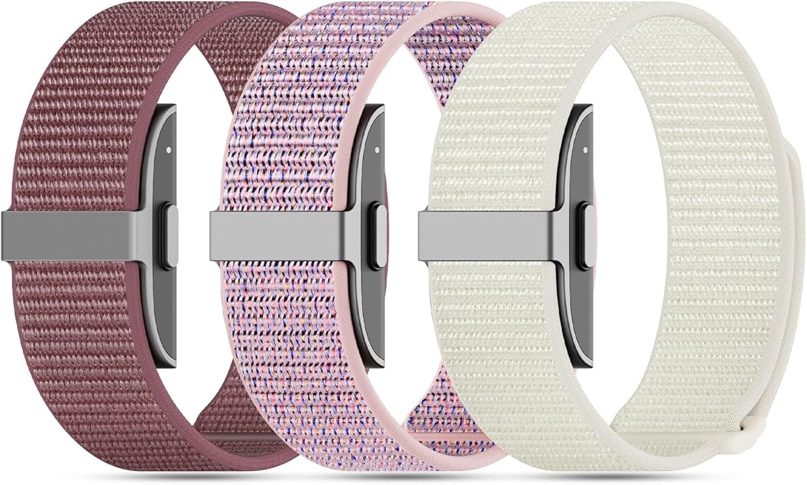 3-Pack Nylon Loop Sport Replacement Bands Compatible with Hume Health Band, Soft Breathable Adjustable Wrist Band for Hume Band Replacement Strap Wristband for Fitness Tracker Women Men