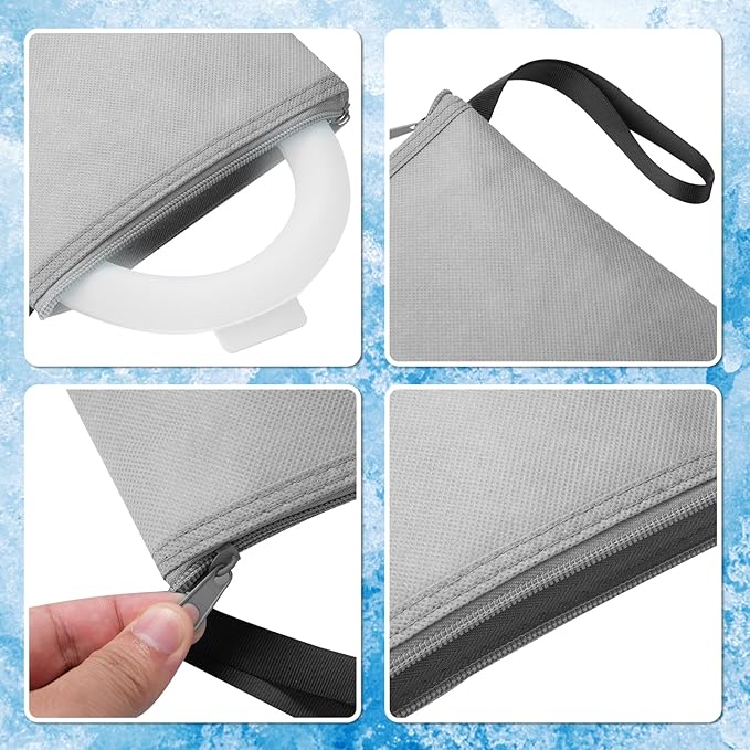 Cooling Neck Wrap with Insulated Bag, Reusable Ice Neck Ring & Body Cooler for Summer Heat, Wearable Cooling Tube Maintains 18°C/64°F for Outdoor, Sports, Travel (White)