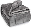 Wemore Sherpa Fleece Weighted Blanket for Adult, 15 lbs Dual Sided Cozy Fluffy Heavy Blanket, Ultra Fuzzy Throw Blanket with Soft Plush Flannel Top, 80 x 87 inches, Grey on Both Sides