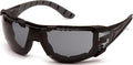 Pyramex Endeavor Plus Safety Glass Black/Gray Frame With Foam Padding Clear H2MAX Anti-fog Lens