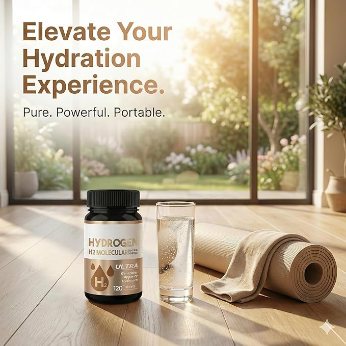 Hydrogen Water Tablets for Focus, Mental Clarity & Energy, 2 Bottles (240 Tablets Total)