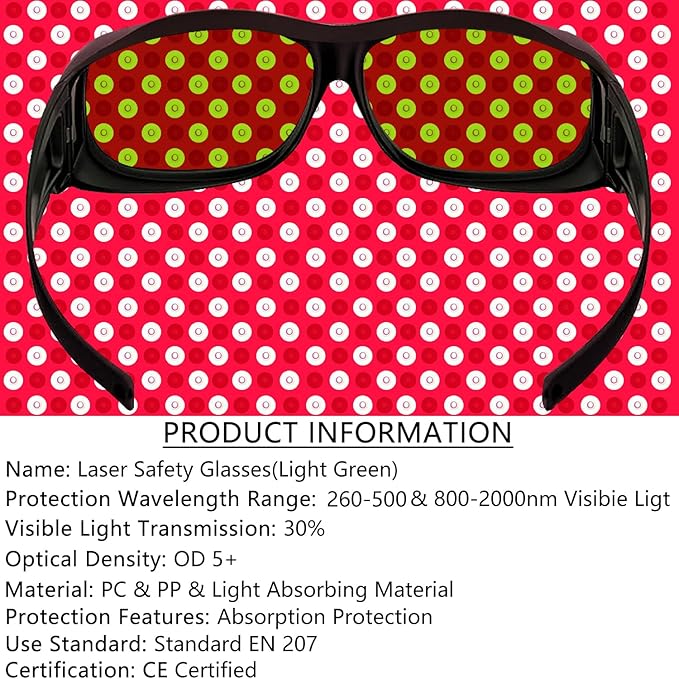 Laser Safety Glasses Red Light Therapy Goggles UV Blocking Laser Glasses for Laser Cosmetology Operator Eye Protection