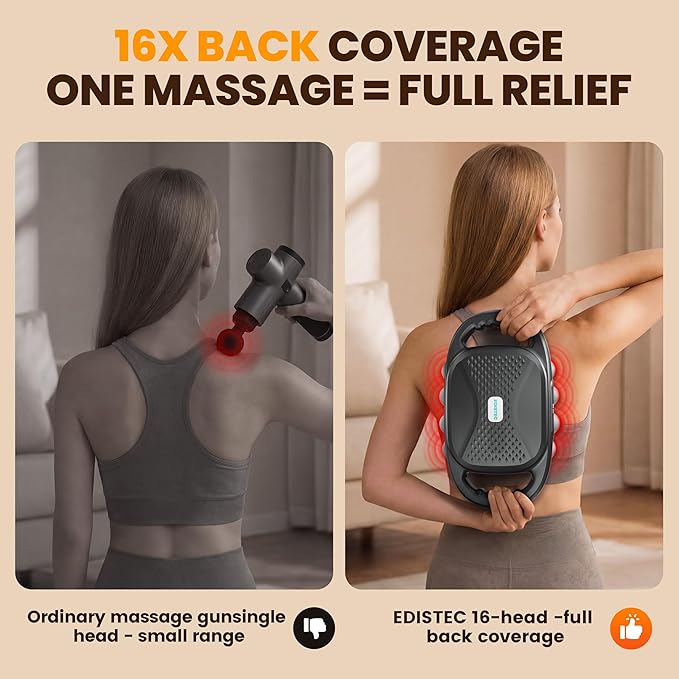 16 Head Massage Gun Deep Tissue Percussion Massager for Pain Relief, 3600mAh Long Battery Life Muscle Massager with 99 Intensities & 9 Modes, Ultra-Quiet Electric Back Massager Gifts for Men