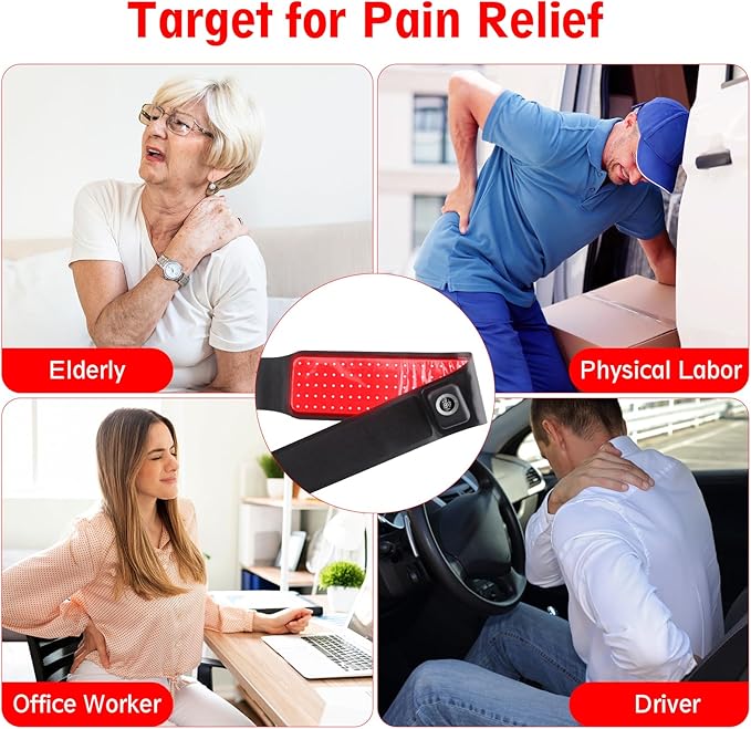 Wireless Red Light Therapy Belt, Portable Infrared Light Therapy Wrap Red Light Therapy Device for Body with 10000mAh Power Pack for Back Shoulder Waist Muscle Pain Relief for Women Men