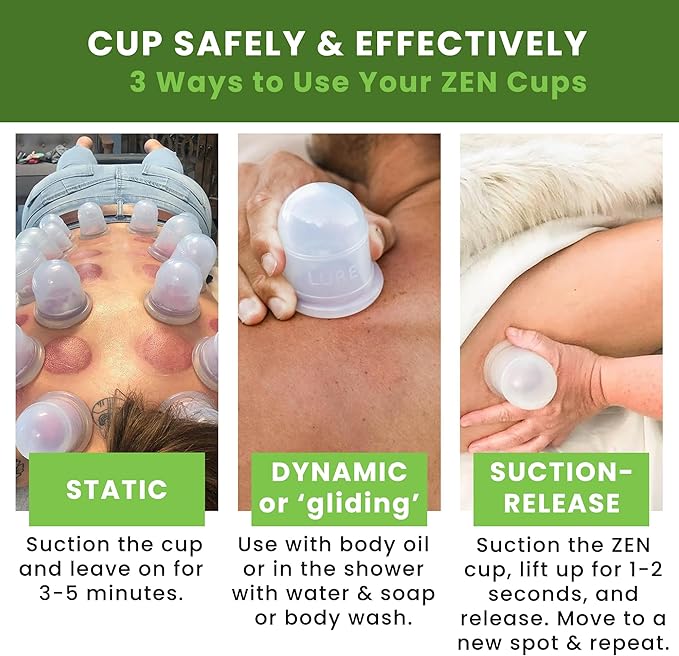Silicone Cupping Therapy Set Beginner Massage Cupping Cups for Cupping Therapy Cup Kit for Massage, Myofascial Release, Cellulite Reduction