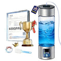 Hydrogen Water Bottle Generator with LED Screen, Portable Rechargeable Hydrogen Water Bottle 460ml with Advanced SPE PEM Technology 6000+ PPB, Ionizer Machine for Home/Office/Travel
