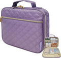 Large Travel Pill Bottle Organizer, Slim Medicine Bag, Carrier for Medications and Medical Supplies - Purple Ultrasonic