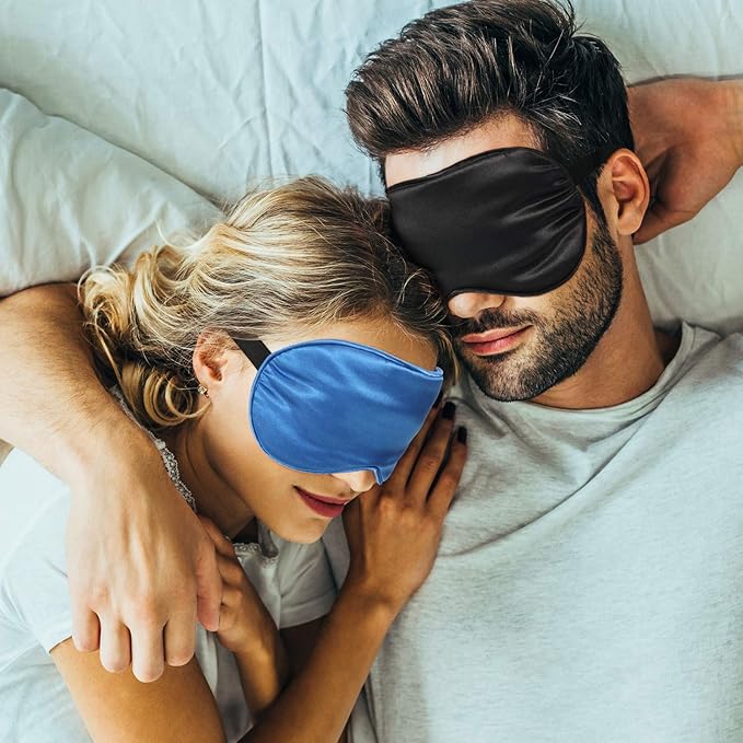 BBTO 8 Pcs Sleep Mask, Silk Eye Mask for Sleeping with Adjustable Strap, Blackout Sleeping Eye Blindfold Soft Silk Mask for Men Women Adults (Multicolor)