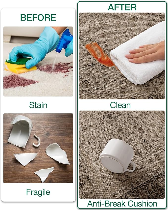 LUMI 2025 Upgraded Anti Fatigue Cushioned Kitchen Mat for Floor, Non-Slip Comfort PVC Padded Mats with Faux Leather Surface for Desk Office, Sink, Laundry, 24"x59"