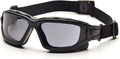 PYRAMEX I-Force Sporty Dual Pane Anti-Fog Goggle, Black Frame/Clear Anti-Fog Lens
