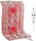 Massaging Heating Pad for Back Pain Relief,12"x24" Weighted Heating Pads for Neck/Shoulder/Leg with Massager 2.86Lbs,3 Heat Levels,3 Vibration Settings,(Pink)