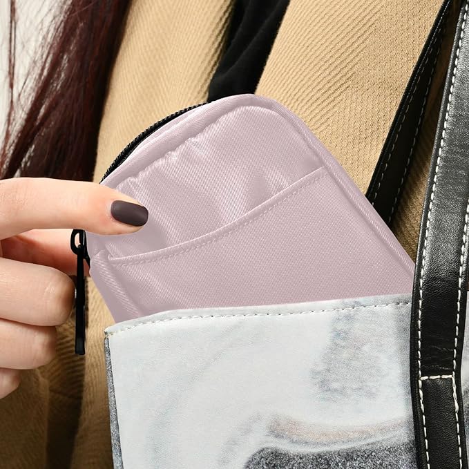 Pill Box 7 Day Case Travel Organizer Bag with Zipper Portable Weekly Compact Size for Vitamin Supplement Holder, Solid Color Light Pink, 4.6 x 3.14 x 1.88 Inch, 1.0 Count, 0.12 kilograms