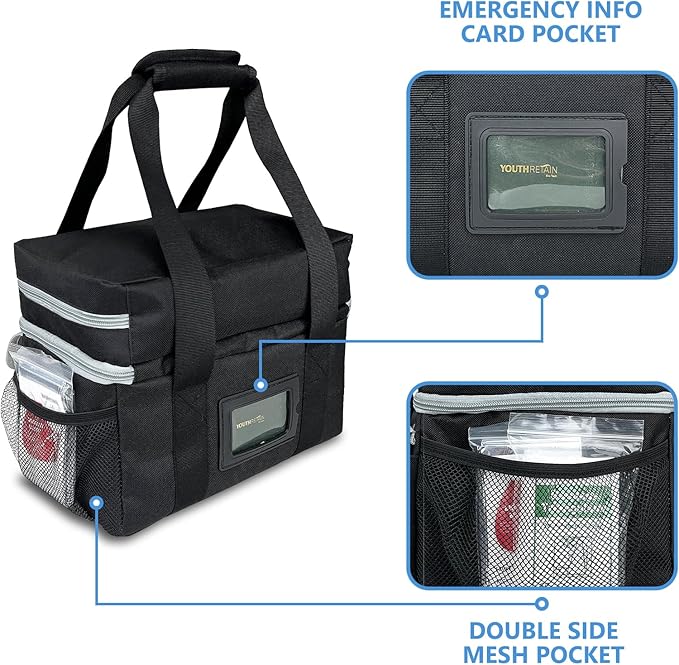 Double Layers Medicine Organizer Storage Bag with Dividers | Pill Bottle Organizer Bag | First Aid Bag | Medication Organizer Bag | Medical Bag for Medical Supplies & Equipment