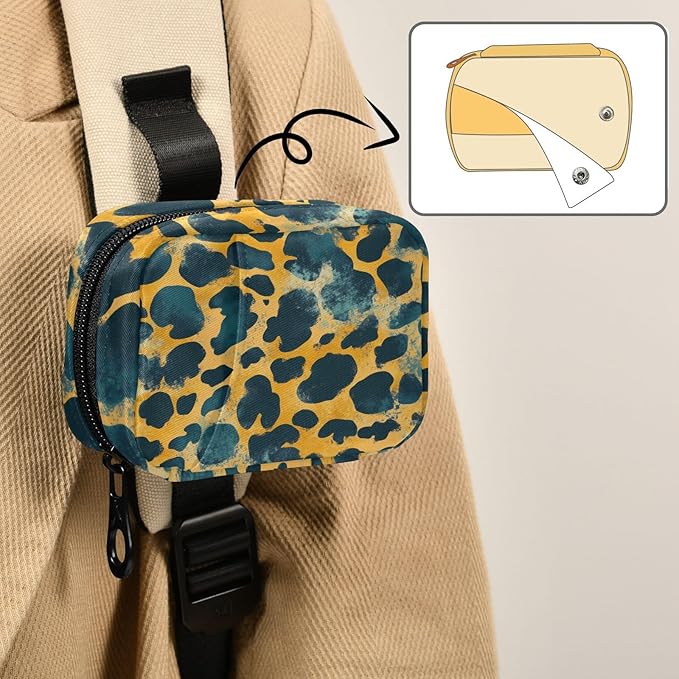 Pill Box Leopard Print 7 Day Pill Case Travel Pill Organizer Bag with Zipper Portable Weekly Vitamin Medicine Supplement Holder Pouch Bag