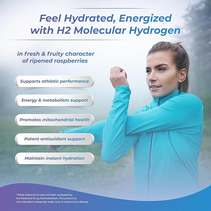 Wellness Extract H2 Molecular Hydrogen Water Tablets with effervescent Technology for Healthy Hydration, Optimal Energy, and Metabolism Support; 8 PPM. (60, Raspberry)