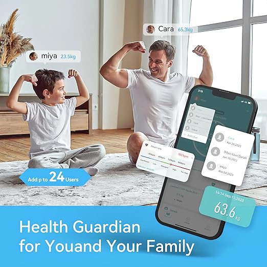 Body Fat Scale with Handles, 8-Electrode Smart Body Composition Scale for Home Use, Segmental Body Analysis, Sync with Apple Health, 400 lb Capacit