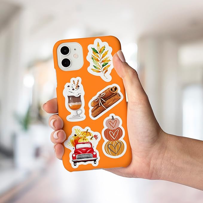 BulbaCraft Fall Stickers, Autumn-Themed Stickers with Pumpkins, Leaves, Animals & More – Perfect for Scrapbooks, Crafting, Laptops – Durable, Easy Peel-Off, Gifts for Women & Men