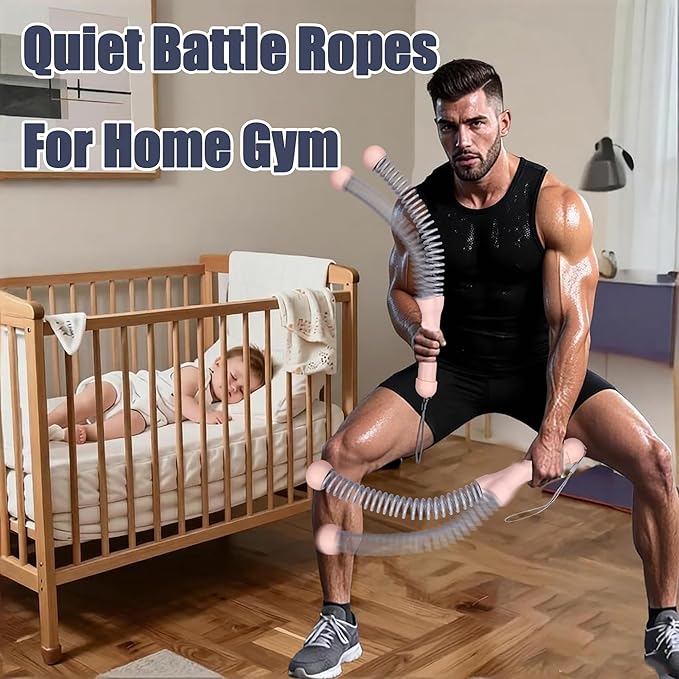 Weighted Ropeless Battle Ropes for Home Gym, Heavy Duty Portable Cordless Battle Ropes for Home and Outdoors，Workout Exercise Rope for Women and Men,2PCS