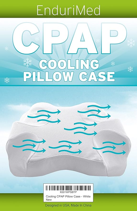 Pillow Case for Use with Endurimed CPAP Comfort Pillow - Cooling Fabric, White - Breathable and Cooling for Comfortable Sleep