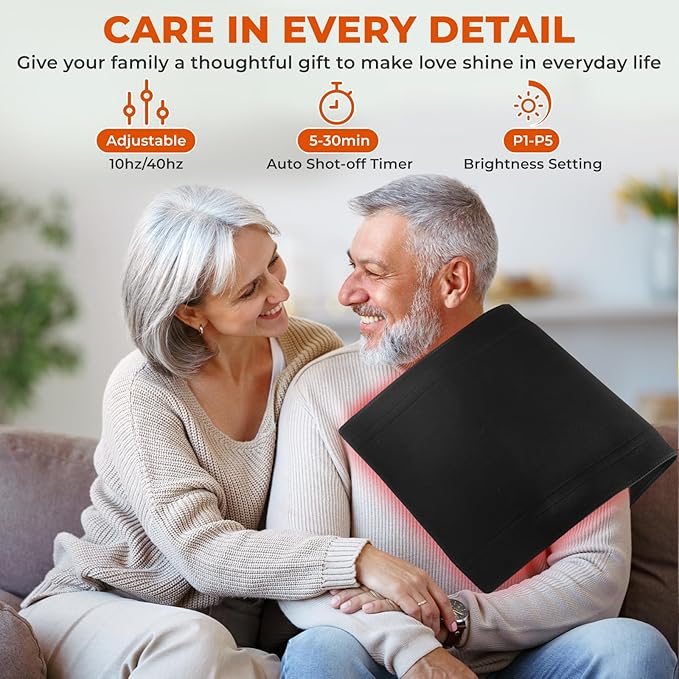 Red Light Therapy Mat, 2in1 LEDs (660nm& 850nm) Red Light Therapy Blanket, Premium Material, Adjustable Timer & Intensity