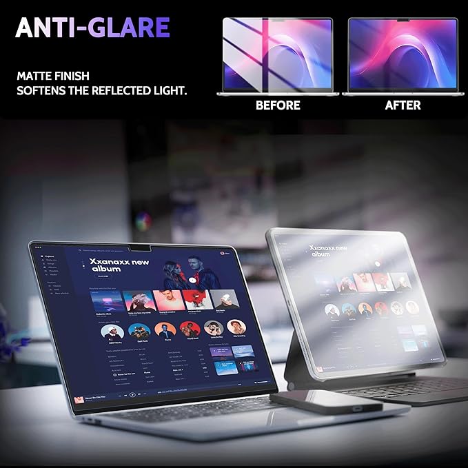 Magnetic Anti Blue Light Screen Protector for MacBook Air 13.6/13 Inch (2022-2026, M2, M3, M4, M5), Removable Glare Filter for 13.6" Mac Laptop Computer